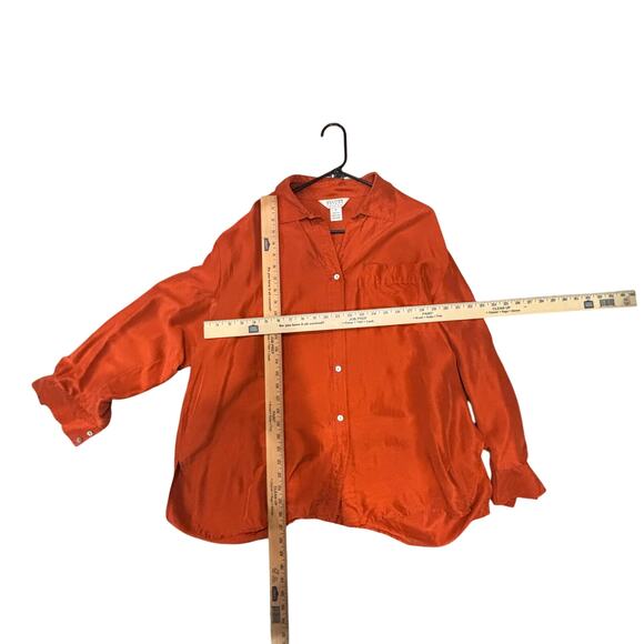 Allison Taylor Woman 100% silk button-up top
burnt orange rust 1X Boho Classic - Picture 5 of 6